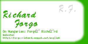 richard forgo business card